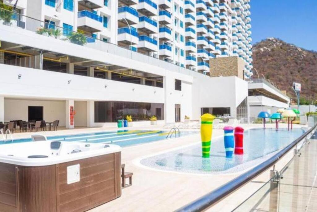 Apartamento en piso 20 con vista espectacular al mar, Sierra Nevada y Jardín privado en Santa Marta Santa Marta (Magdalena) Exterior foto